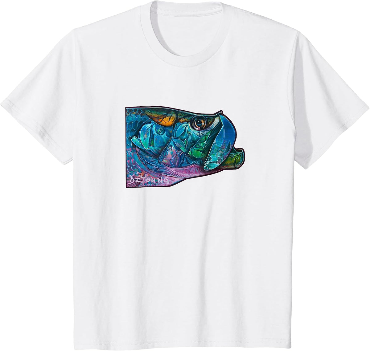 Tarpon Kaleidoscope Saltwater Fly Fishing T-Shirt - White