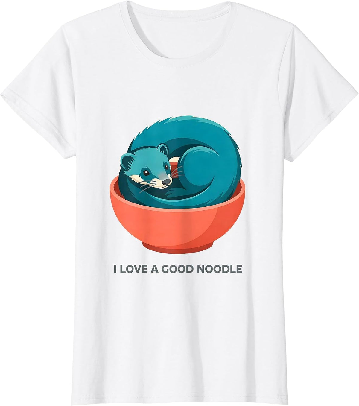 I Love A Good Noodle Funny Ferret Lover Gift T-Shirt - White