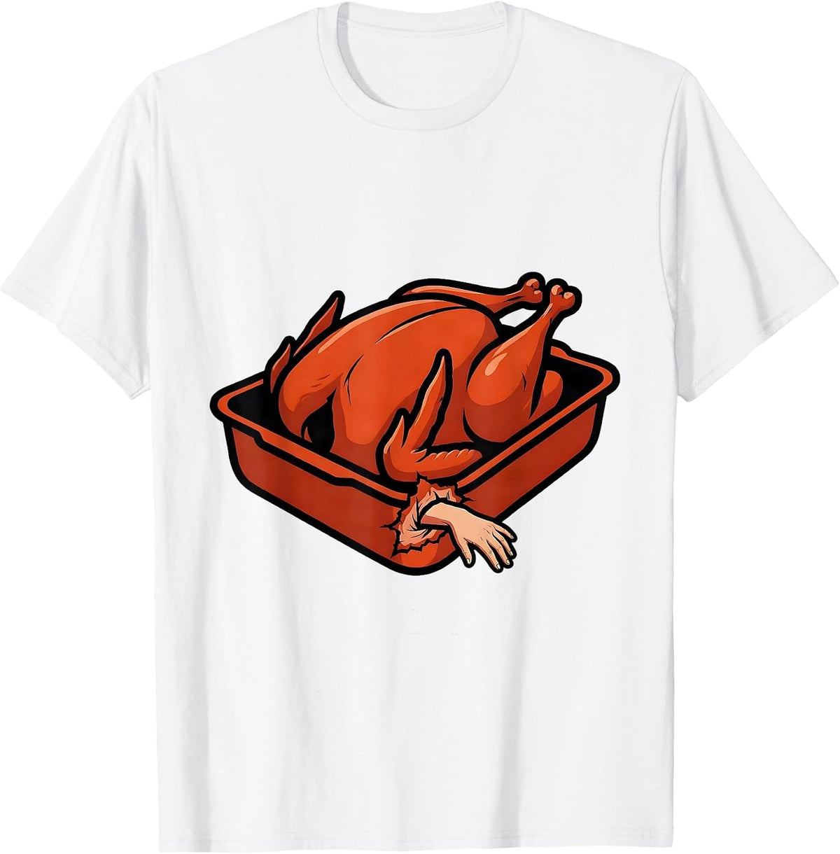 Men's Roast Turkey Torn Skin Thanksgiving Humor Matching Group T-Shirt - White