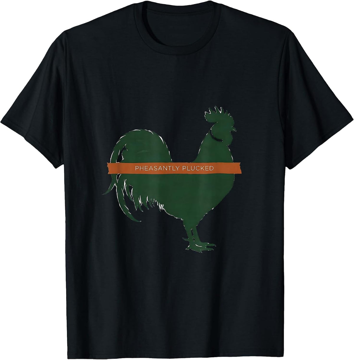 Men's Pheasantly Plucked Minimalist Upland Bird Hunter Gift T-Shirt - Black