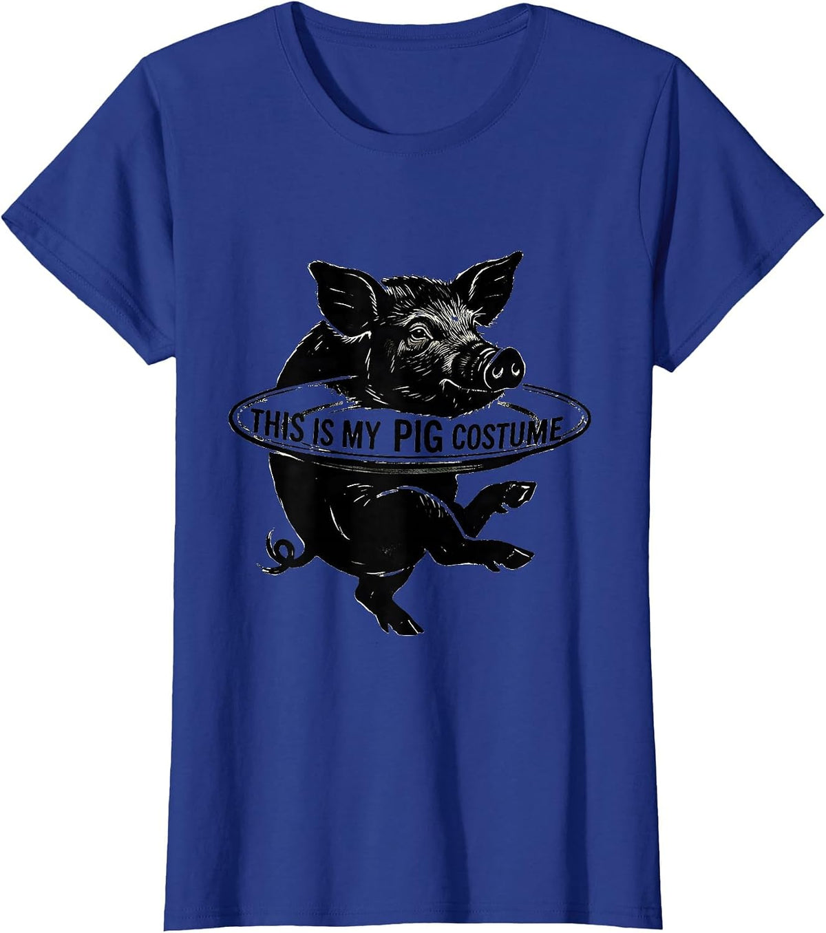 Women's This Is My Pig Costume Funny Pig Lover Halloween Costume T-Shirt - Royal Blue