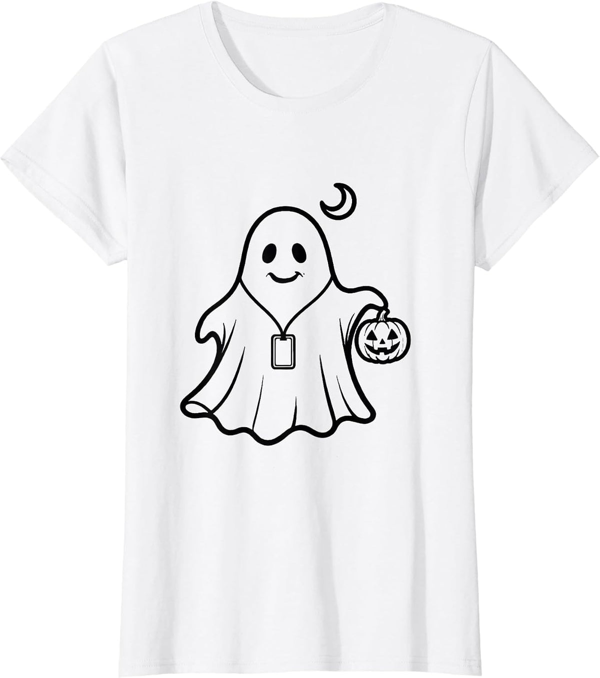 Rounded Ghost Halloween School Counselor Mental Health T-Shirt - White