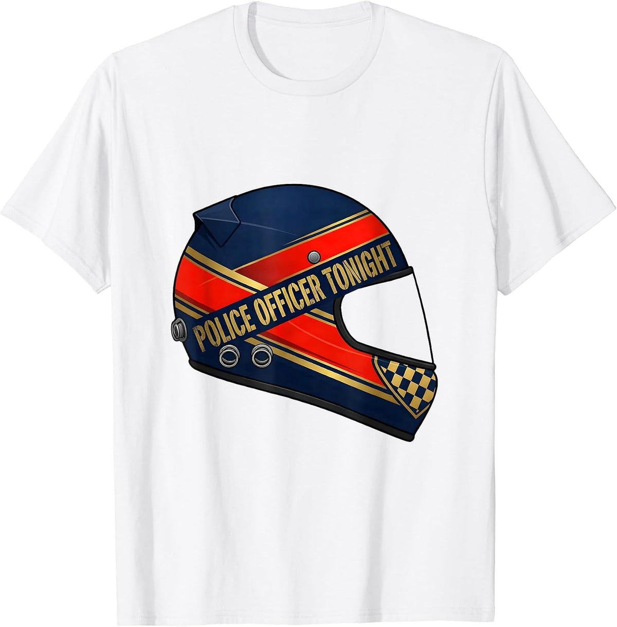 Men's Police Officer Tonight Racing Livery Halloween Costume T-Shirt - White