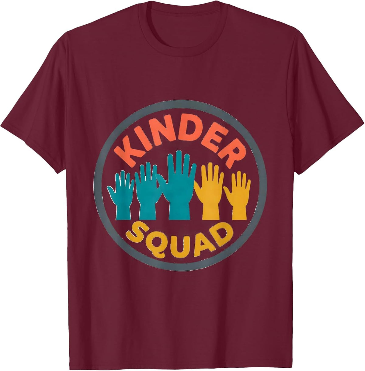 Kinder Squad Funny Preschool Teacher Back To School Crew T-Shirt - Burgundy
