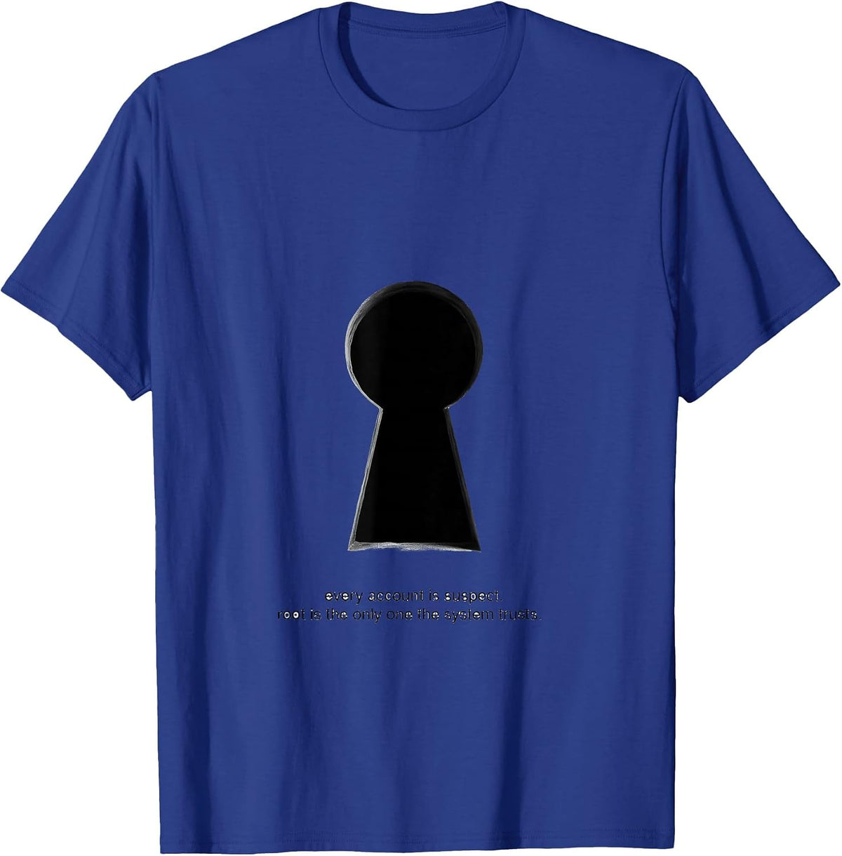 Men's every account is suspect root Linux Sysadmin Humor T-Shirt - Royal Blue