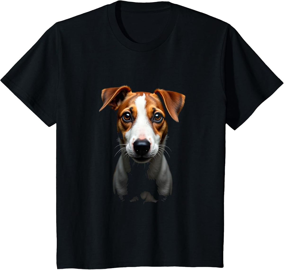 Black Jack Russell Terrier Dog Jack Russell Face T-Shirt - Black