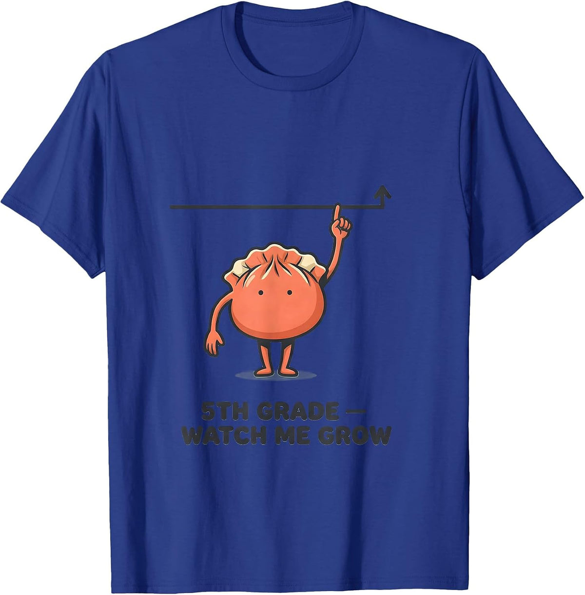 5th Grade Watch Me Grow Cute Dumpling Back to School Girl T-Shirt - Royal Blue
