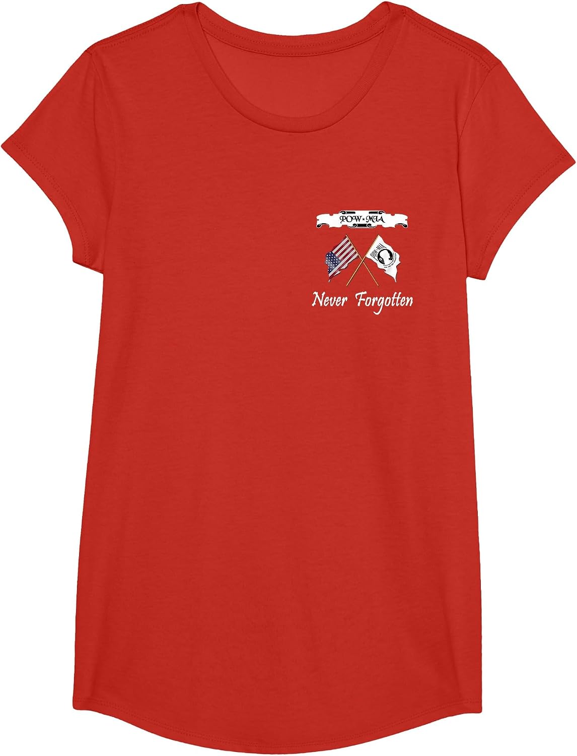 Never Forgotten Pow Mia T-Shirt - Girls Red
