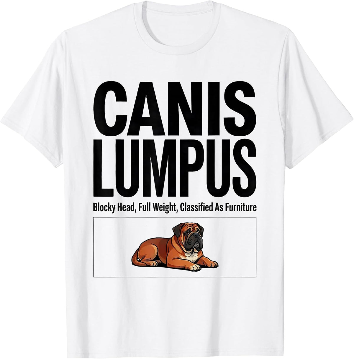 Men's Canis Lumpus Blocky Head Full Weight Pitbull Dog Mom Humor T-Shirt - White