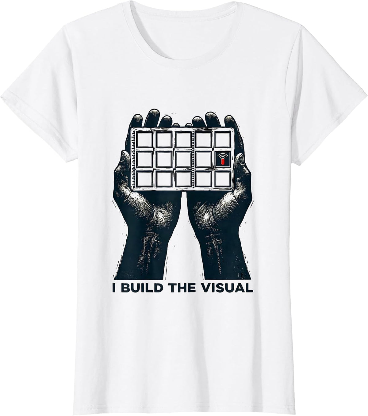 Women's I Build The Visual Linocut Special Education Teacher SPED T-Shirt - White