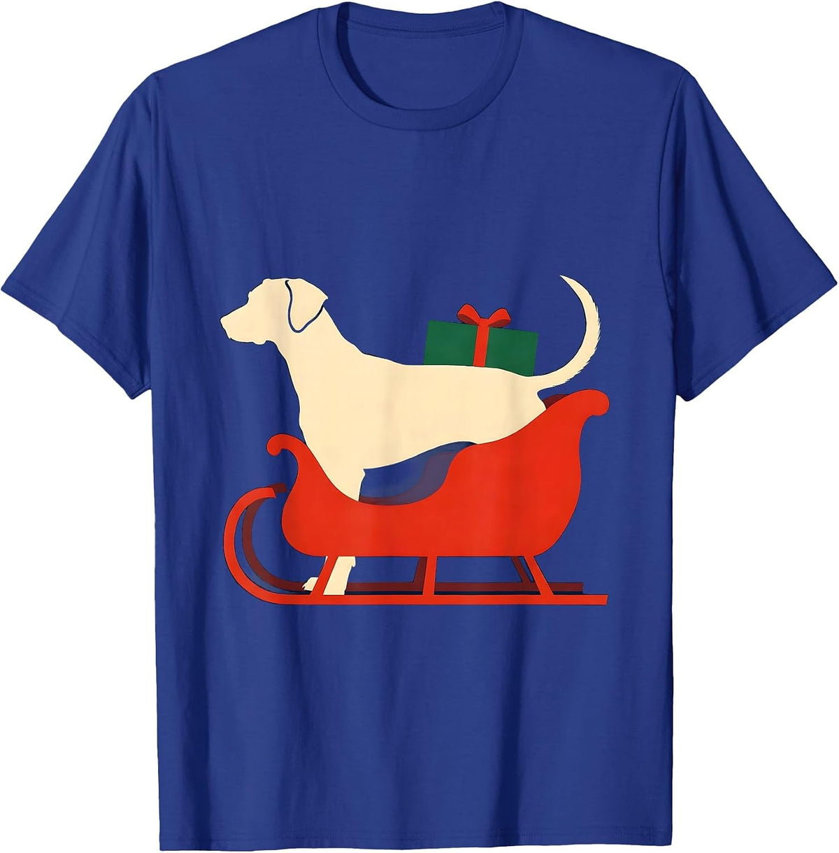 Rhodesian Ridgeback Christmas Sleigh Dog Lover Humor T-Shirt - Royal Blue