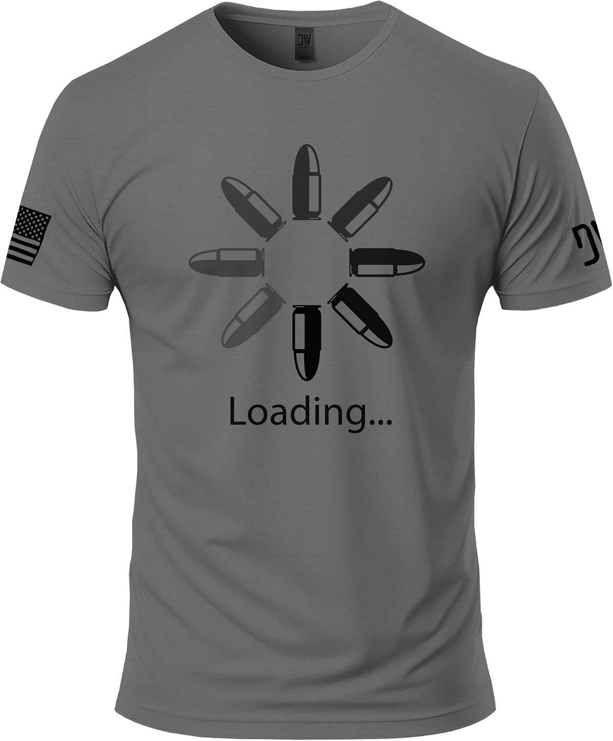 Dion Wear Loading Graphic T-Shirt - Cotton Short Sleeve Tee for Men - Charcoal