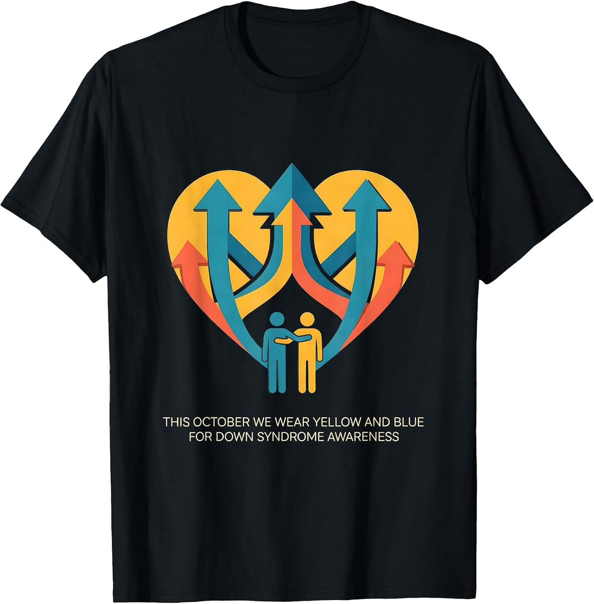 Men's This October We Wear Yellow Blue Down Syndrome Awareness T-Shirt - Black