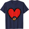 Heart Guinea Pig Fan Gift Cute Animal Lover T-Shirt - Navy Blue