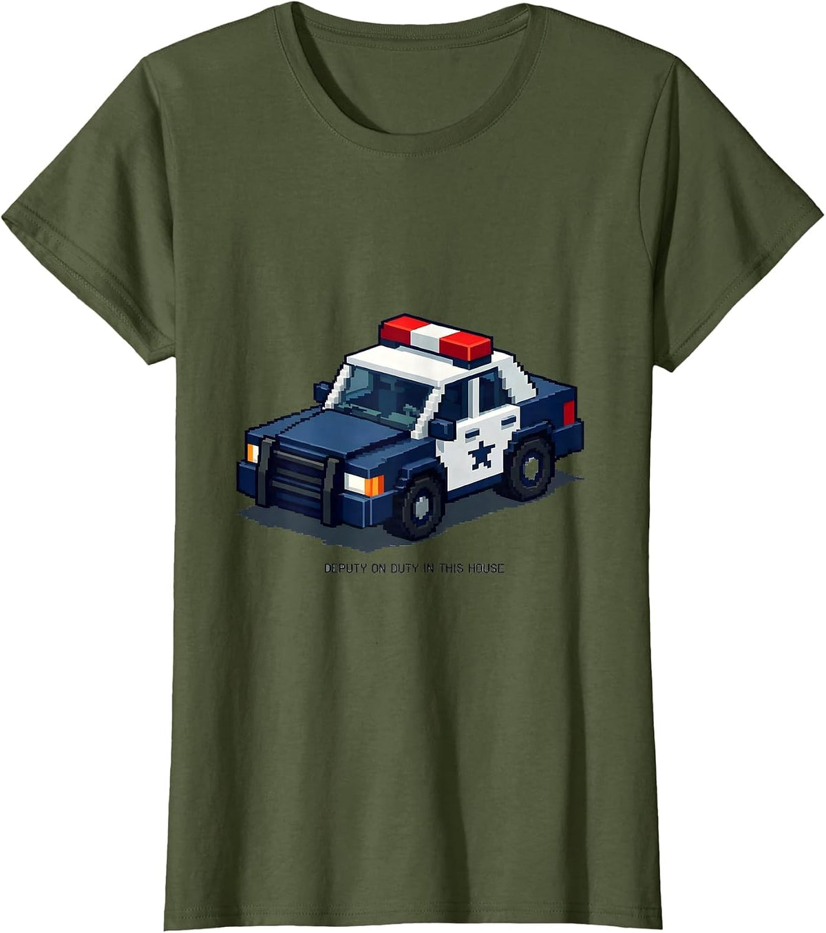 Women's Deputy On Duty In This House Funny Police Officer Gift T-Shirt - Olive Green