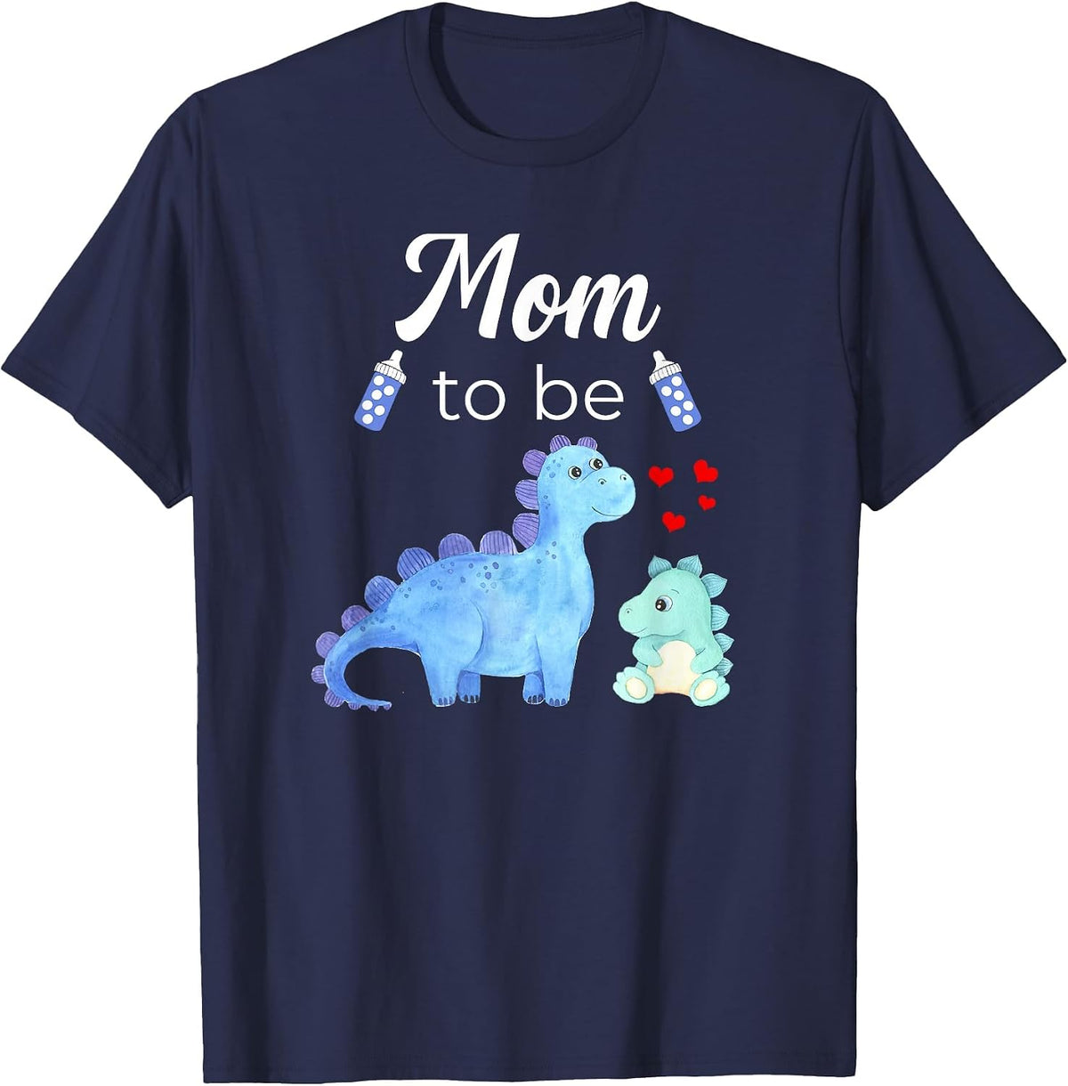Mom to Be Dinosaur Baby Shower for Boy T-Shirt - Navy Blue