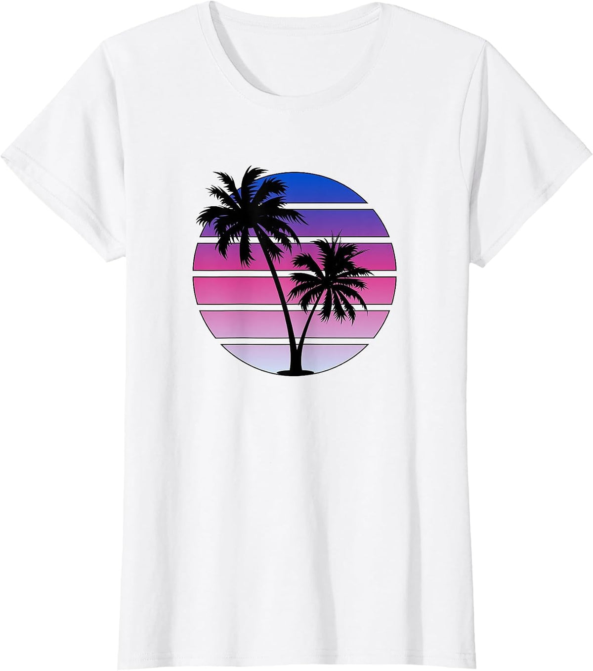 Synthwave Sunset T-Shirt - White