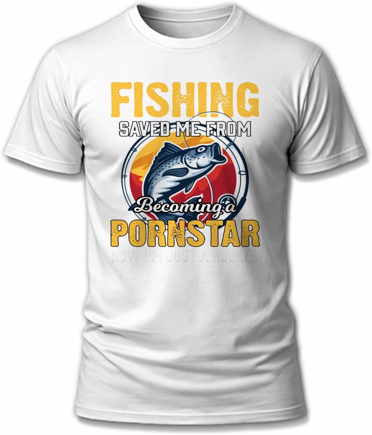 Funny Fishing T-Shirt for Dad Men Reel Cool Fish Bass Fishing Joke Tee Novelty Fisherman Shirts for Fish Lover - A14