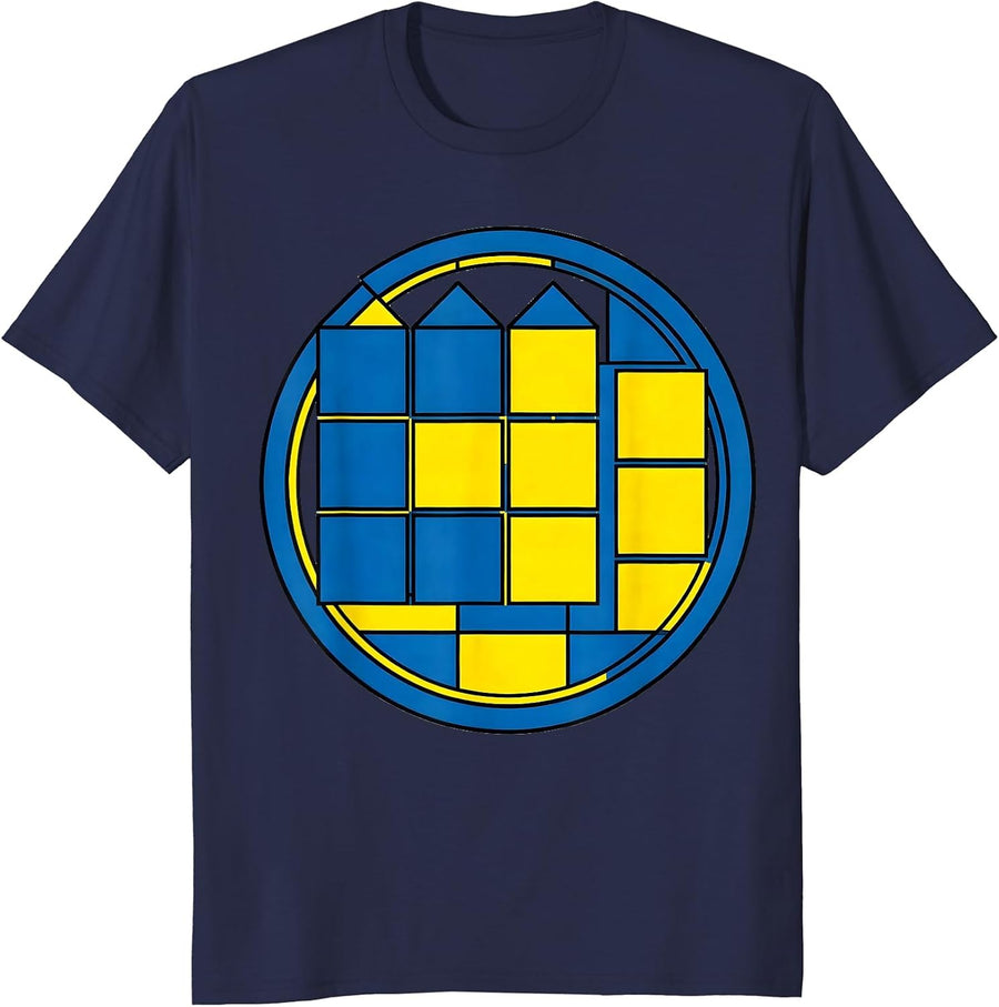 Badge Grid Down Syndrome Awareness Family Support T-Shirt - Navy Blue