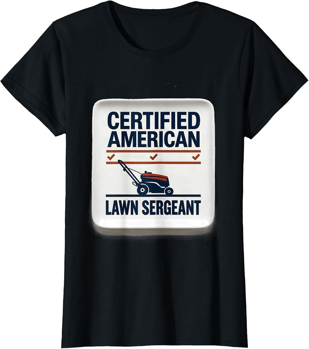 Certified American Lawn Sergeant Vintage Patriotic Lawn Care T-Shirt - Black