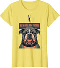 Beware My Pittie Soft Landing Funny Pit Bull Owner Dog Mom T-Shirt - Lemon Yellow