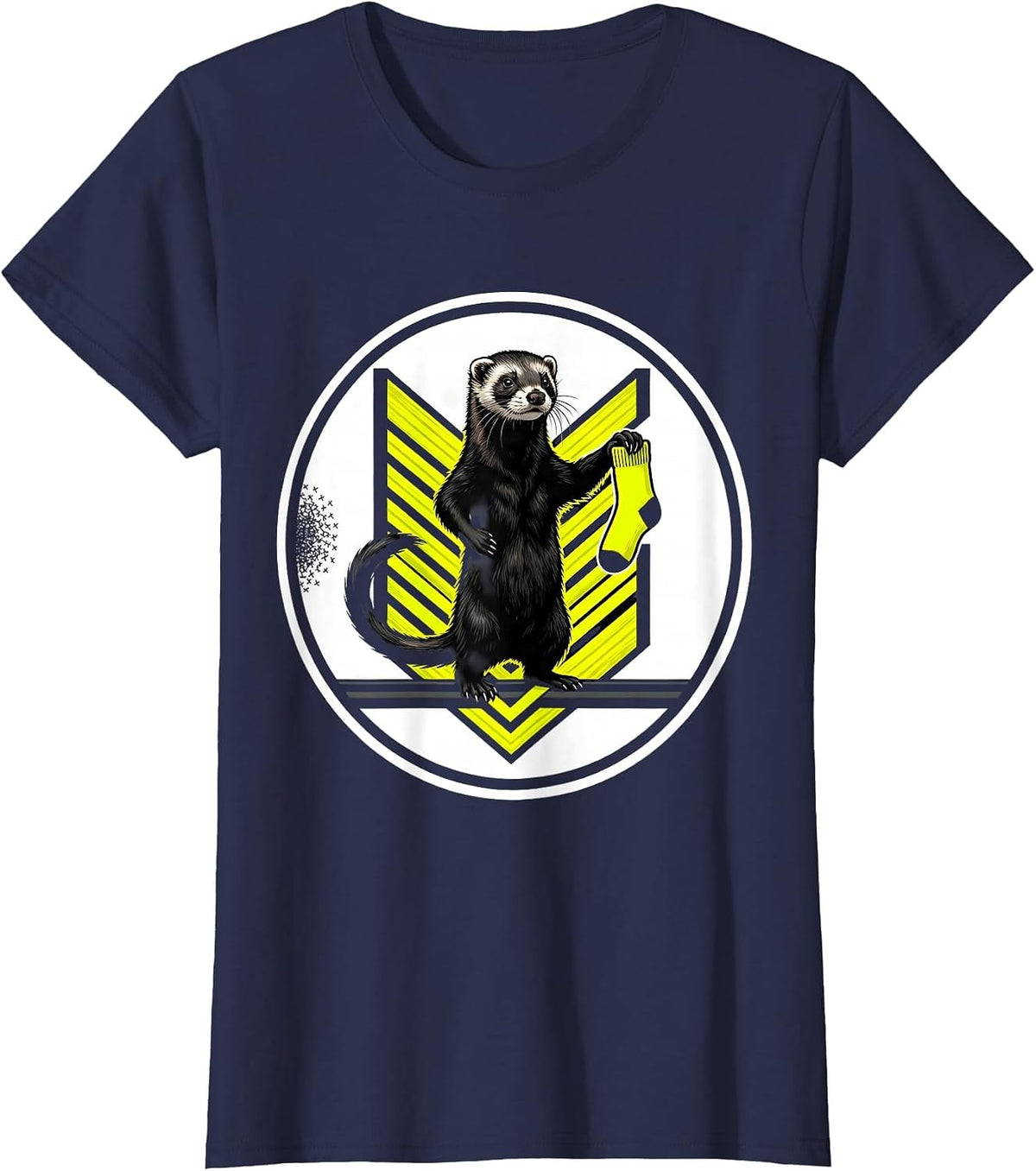 Women's Ferret Sealed Badge Funny Ferret Lover Gift T-Shirt - Navy Blue