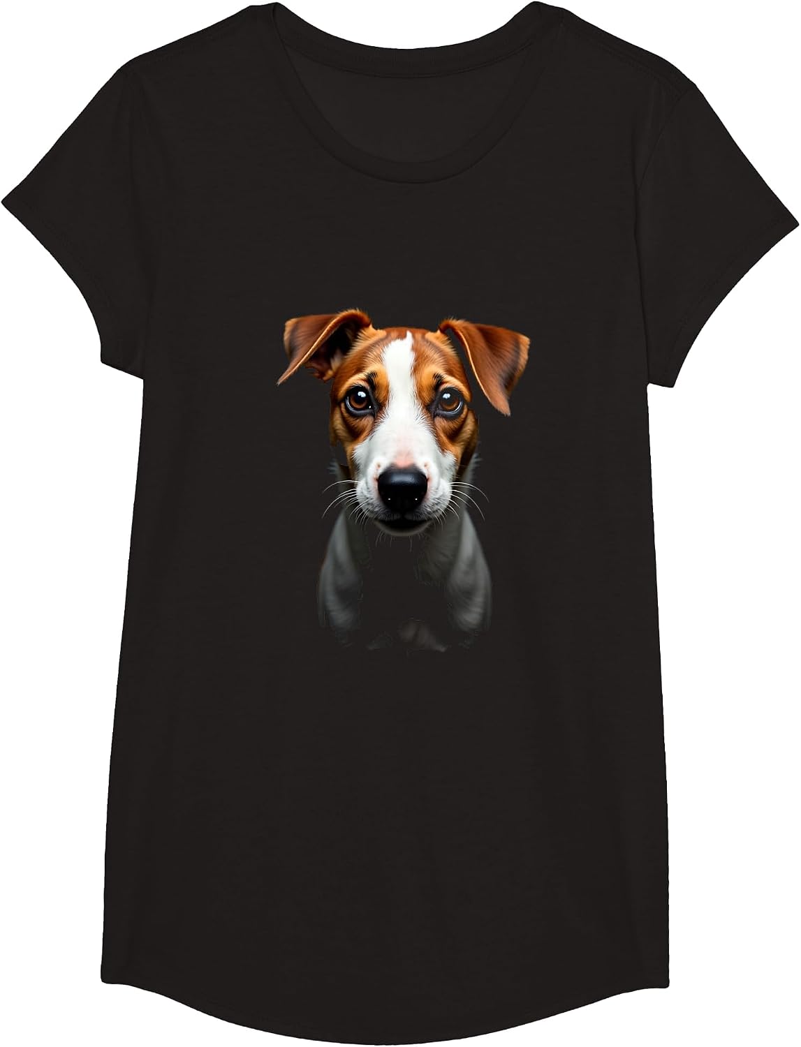 Black Jack Russell Terrier Dog Jack Russell Face T-Shirt - Girls Black