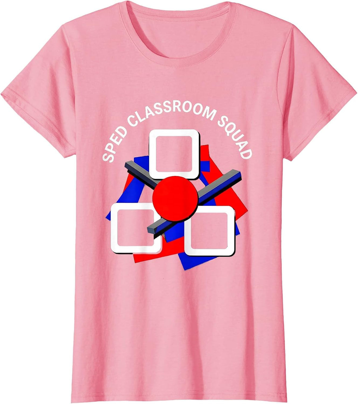 Women's SPED Classroom Squad Bauhaus Modernist Teacher Pride T-Shirt - Pink