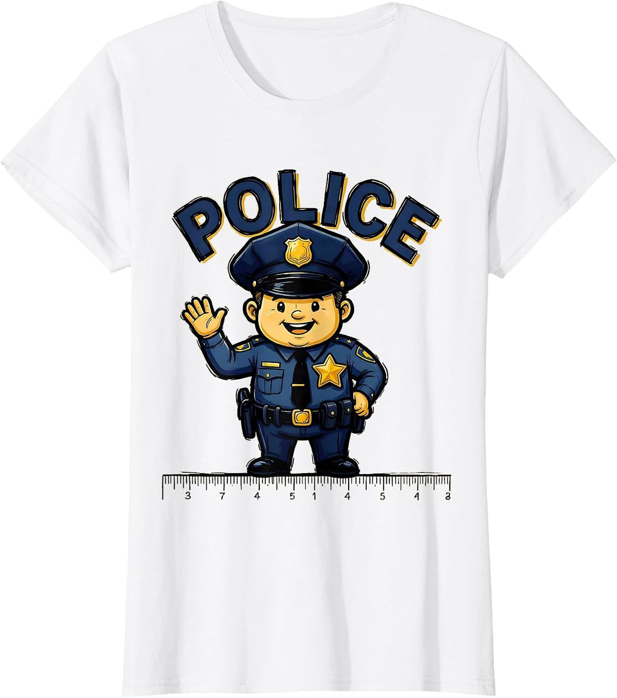 POLICE Funny Halloween Costume Officer Matching Family T-Shirt - White