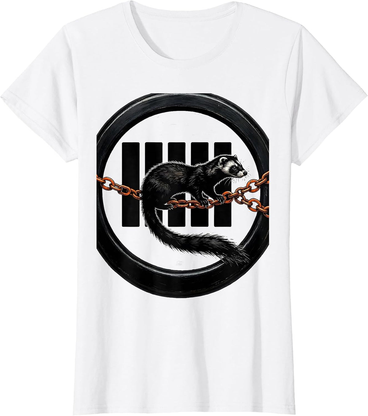 Ferret Badge Breakout Funny Ferret Lover Gift T-Shirt - White