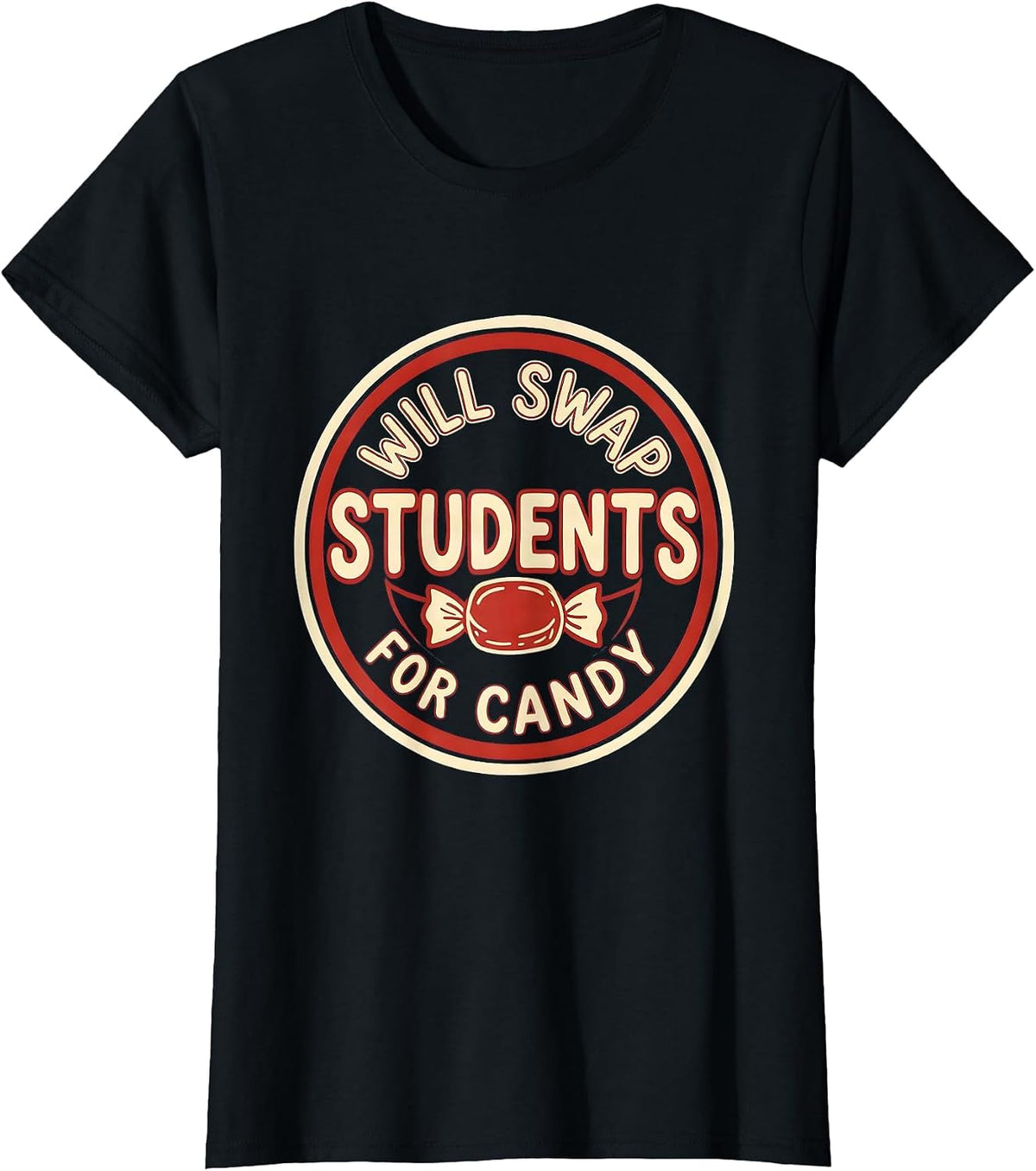 Will Swap Students For Candy Teacher Halloween Costume T-Shirt - Black