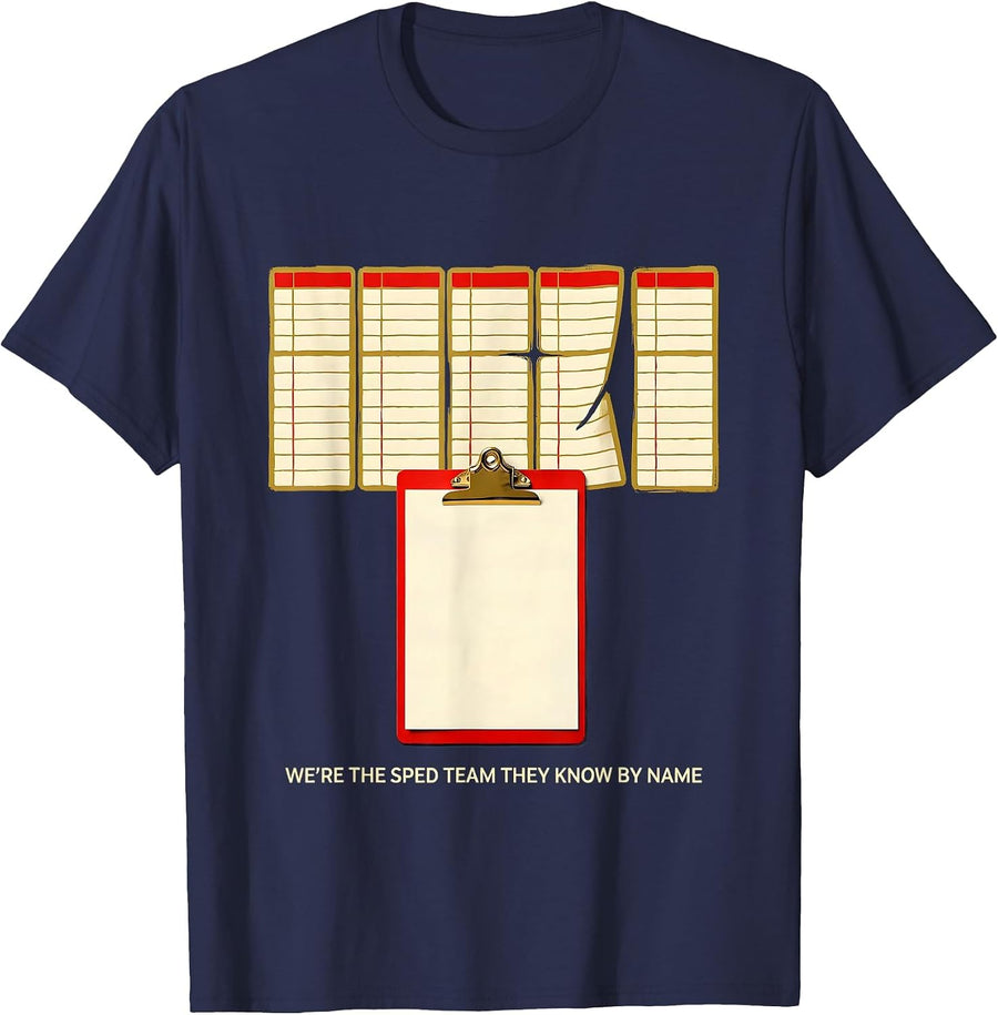 We're The SPED Team They Know By Name Funny Teacher Squad T-Shirt - Navy Blue
