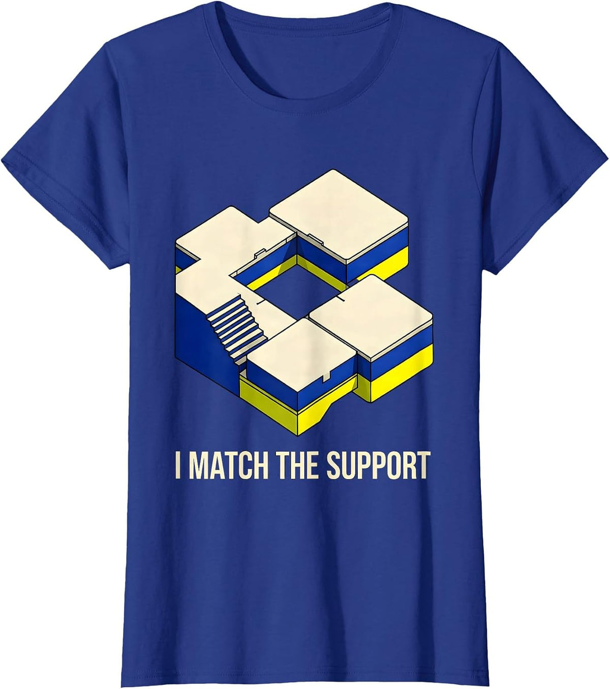 Women's I Match The Support Geometric Special Education Teacher SPED T-Shirt - Royal Blue