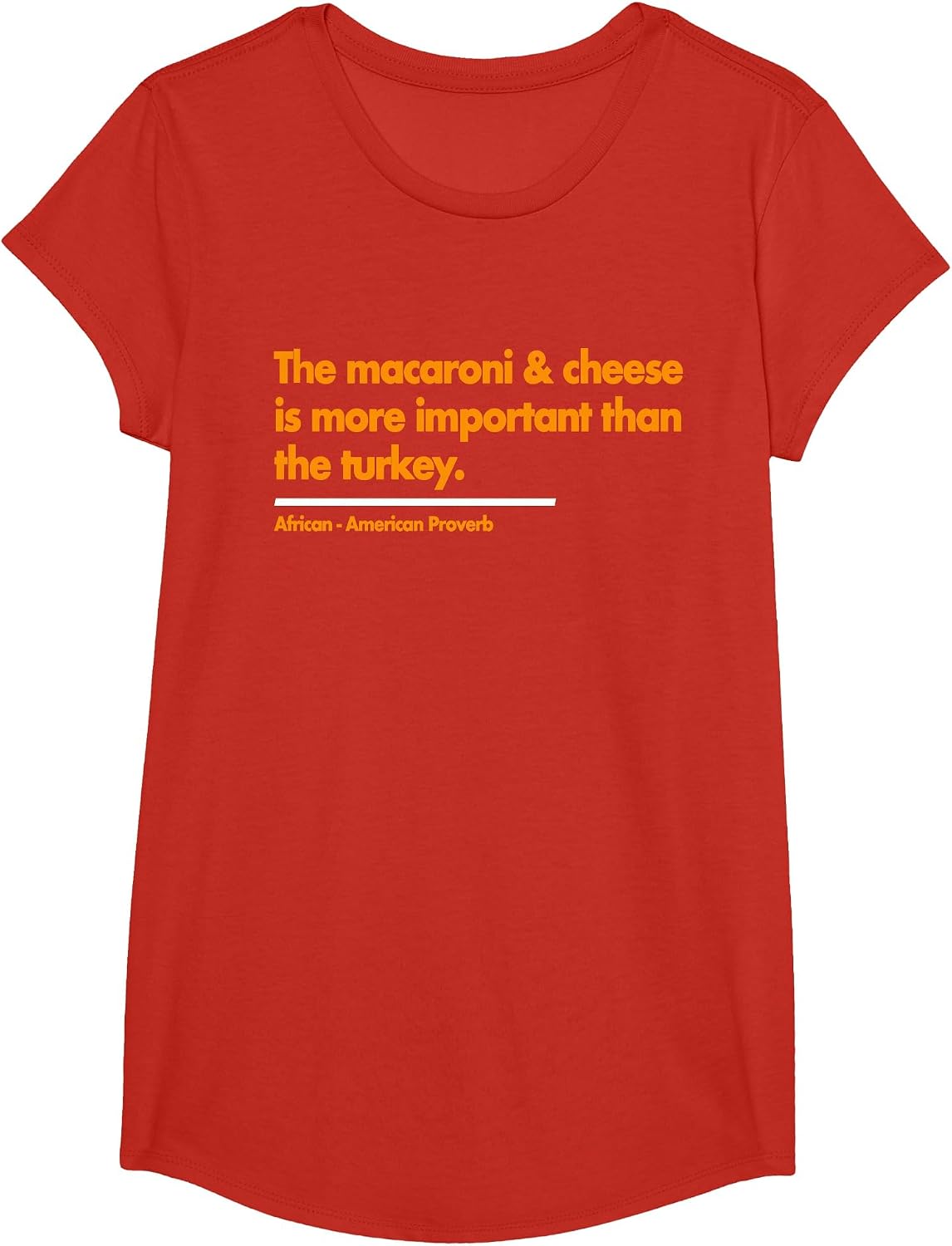 Mac & Cheese is More Important Than Turkey. Thanksgiving T-Shirt - Girls Red