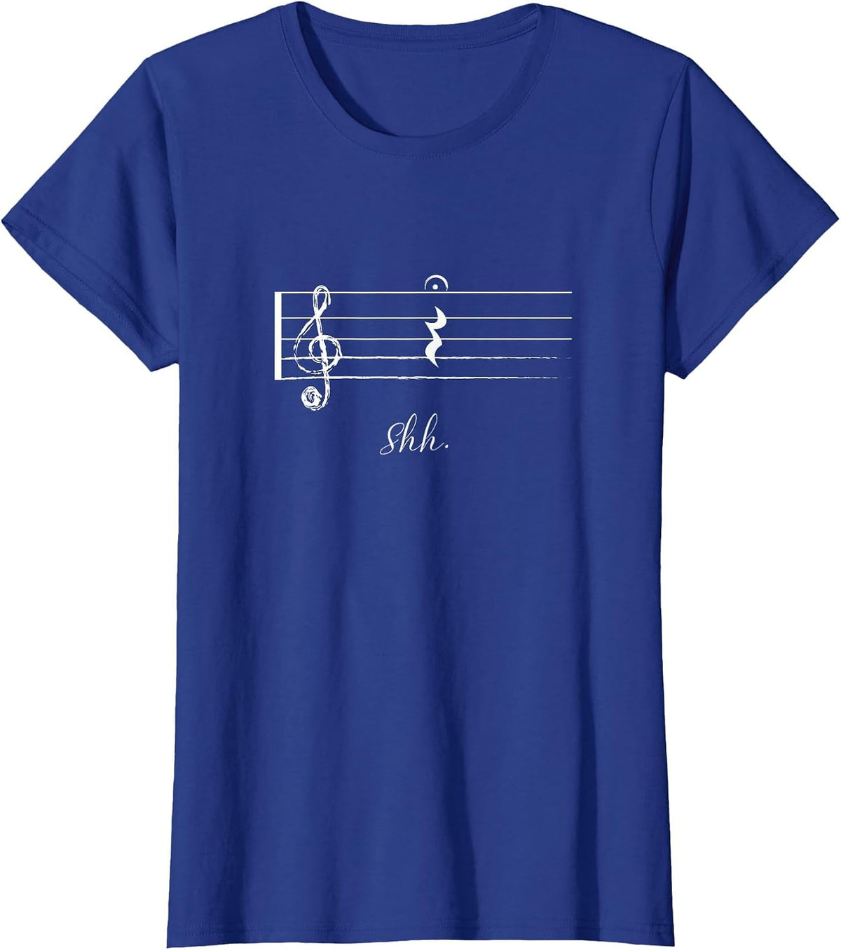 Funny Music Shh Quarter Rest and Fermata T-Shirt - Royal Blue