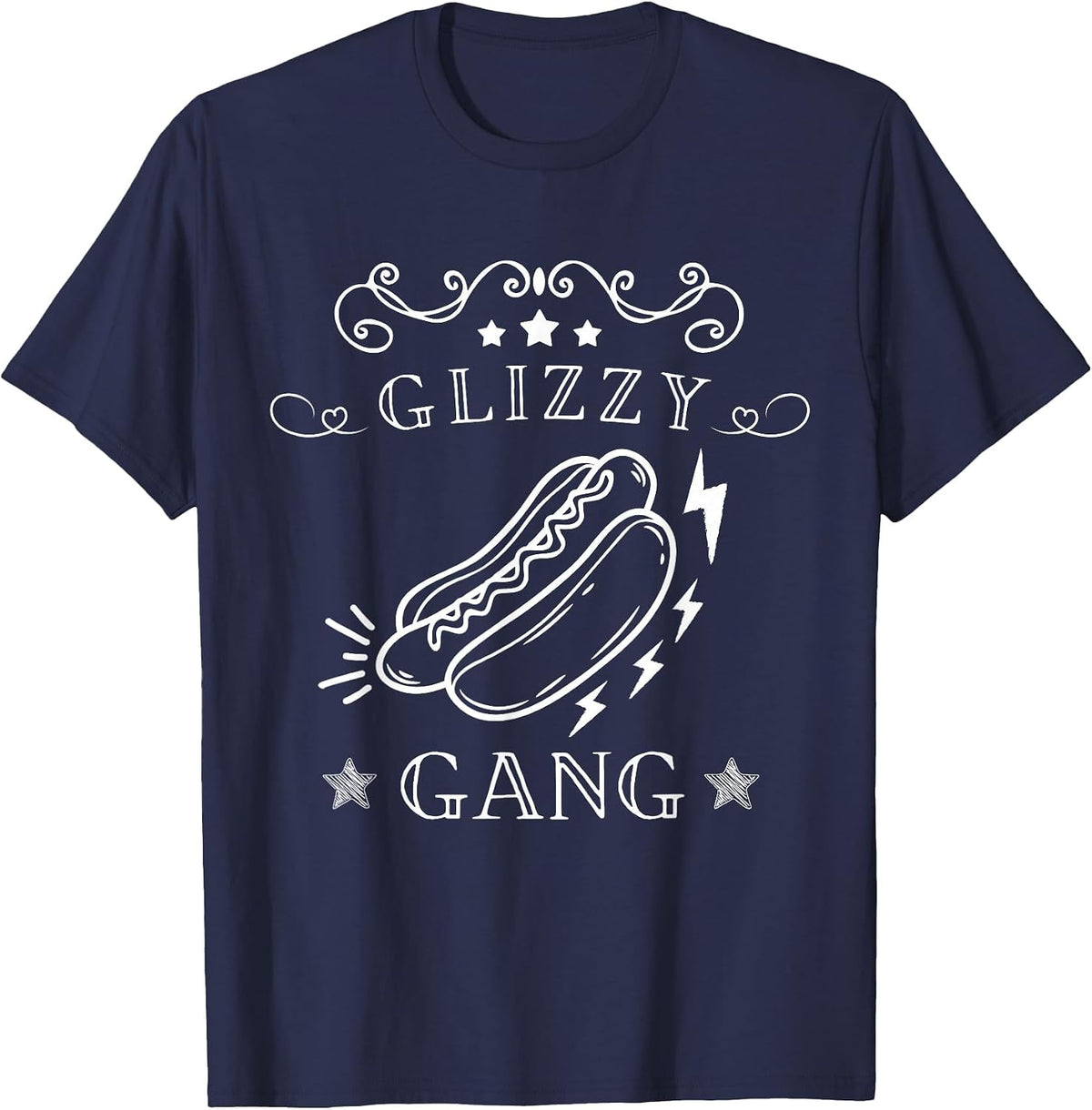 Funny Hot Dog Glizzy Gang - Gladiator Gobbler T-Shirt - Navy Blue