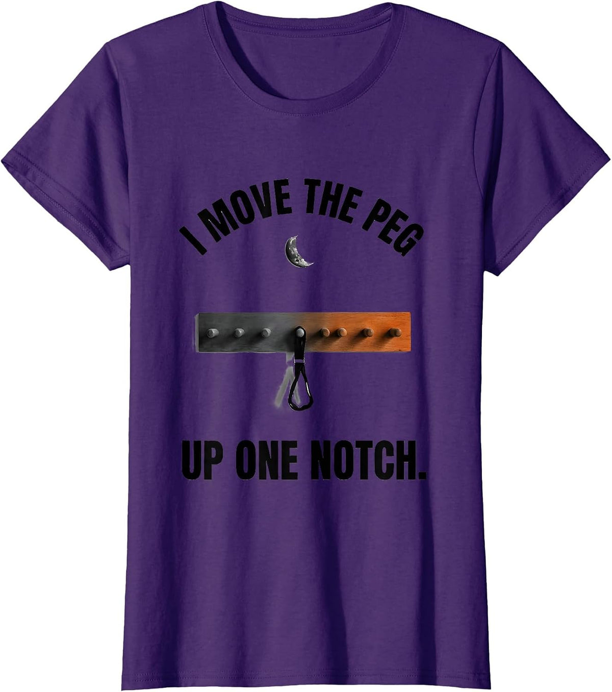 Women's I Move The Peg Up One Notch Funny Physical Therapy Halloween T-Shirt - Purple