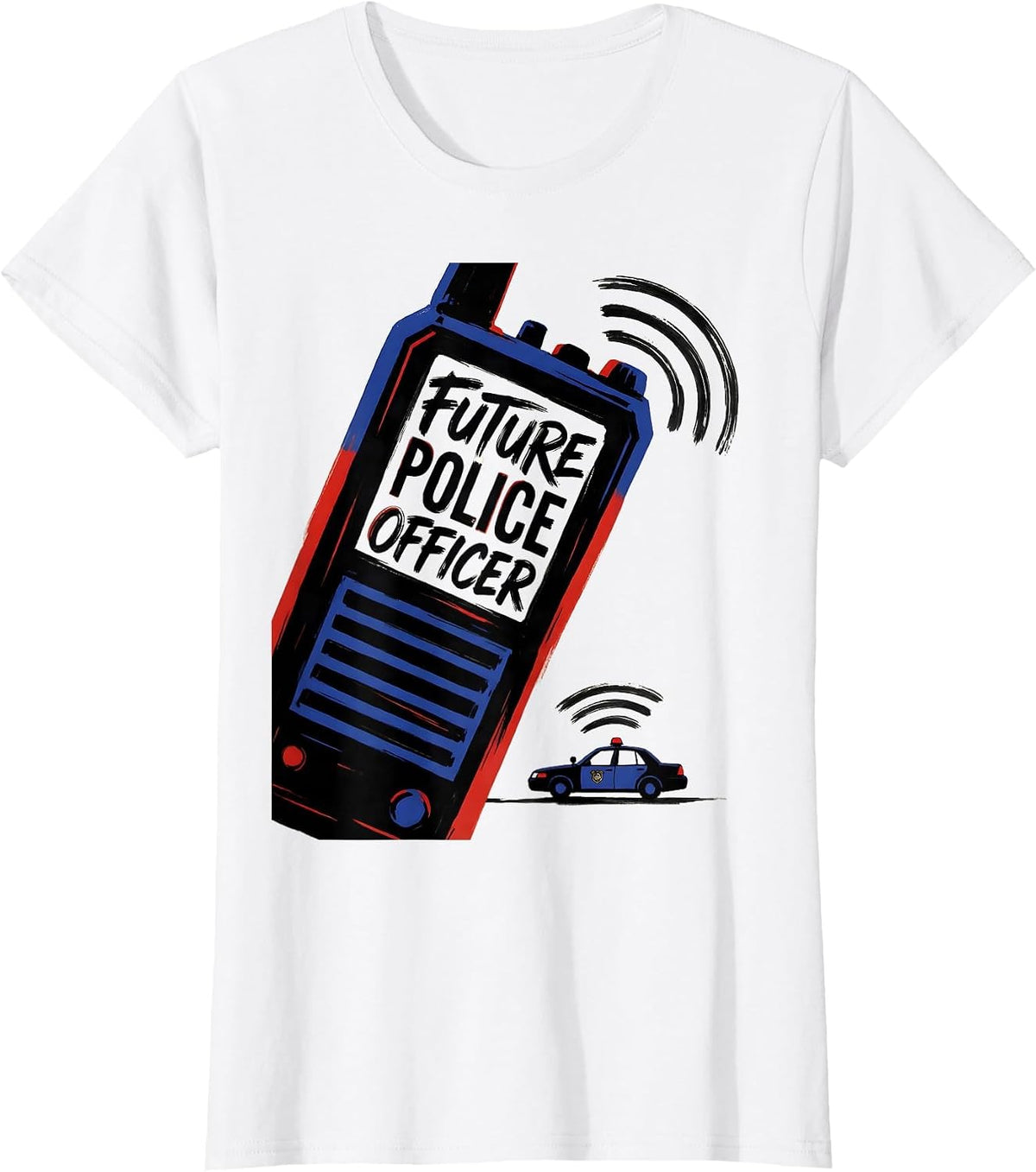 Women's Future Police Officer Sign Painter Playtime Costume Role T-Shirt - White