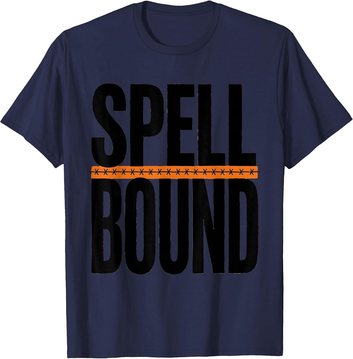 Men's Spell-Bound Whimsical Teacher Pumpkin Fall In Love T-Shirt - Navy Blue