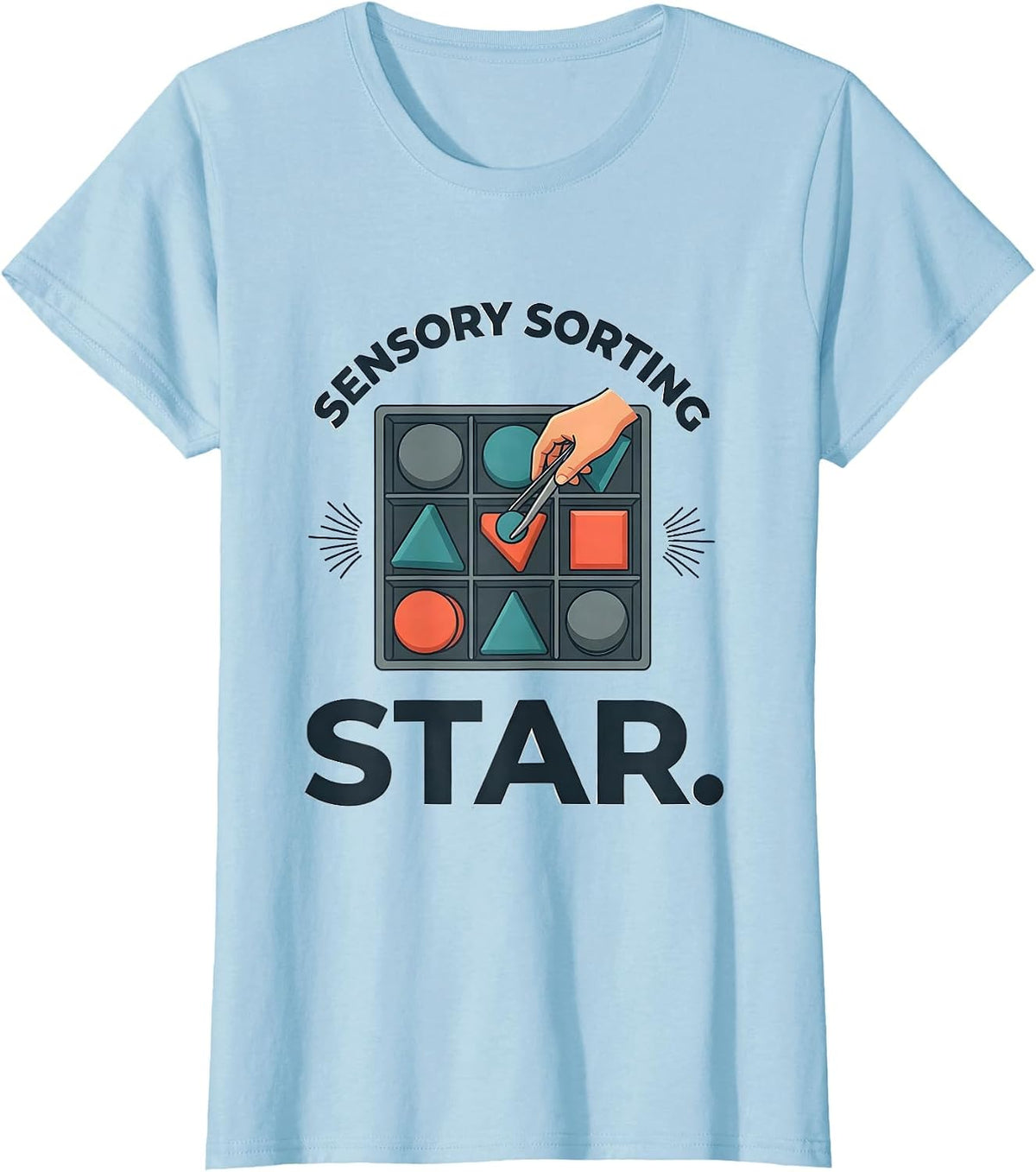Women's Sensory Sorting Star Occupational Therapy Sensory Processing T-Shirt - Baby Blue