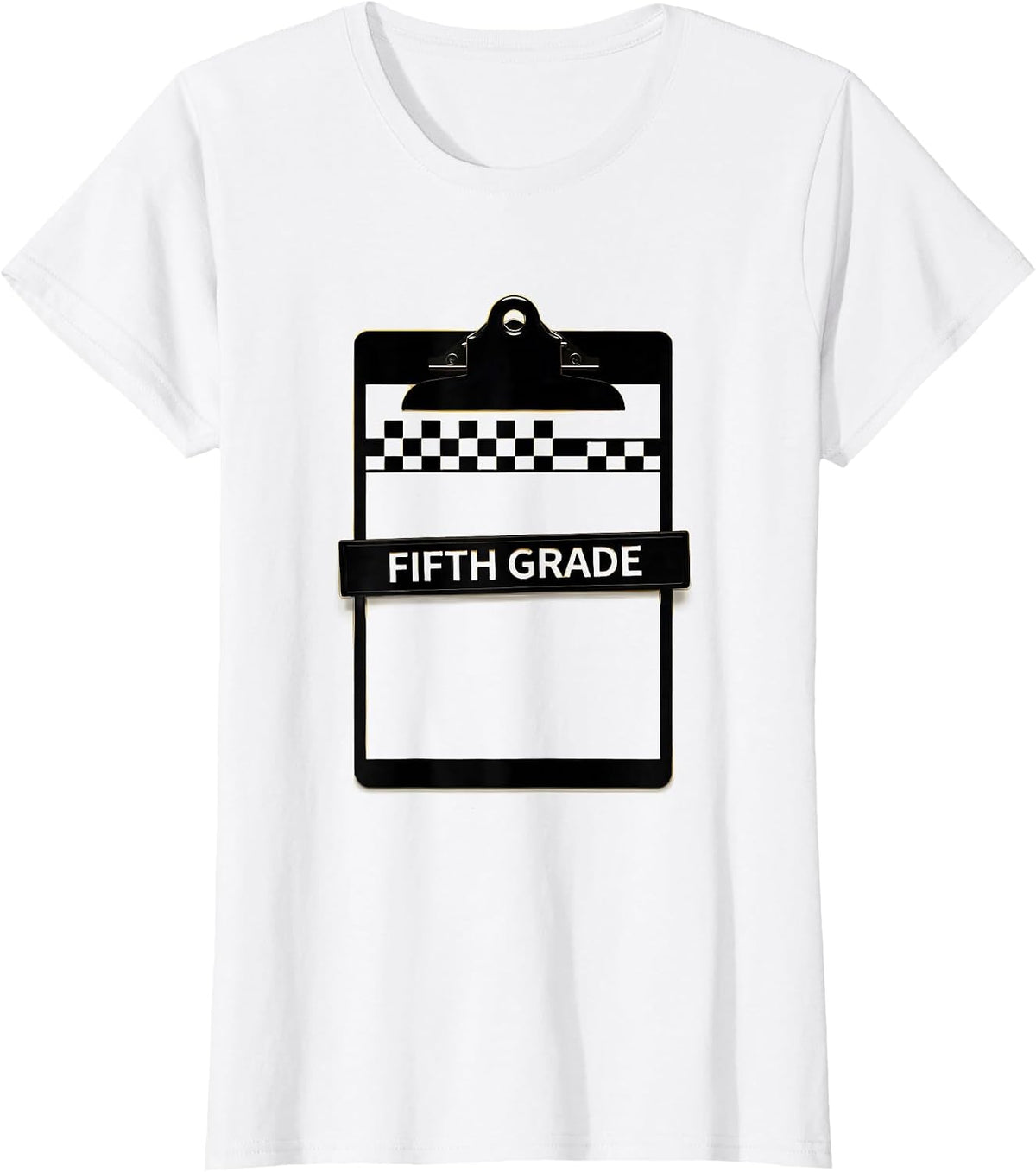 Fifth Grade Retro Checkered Back To School Teacher Girl Kids T-Shirt - White