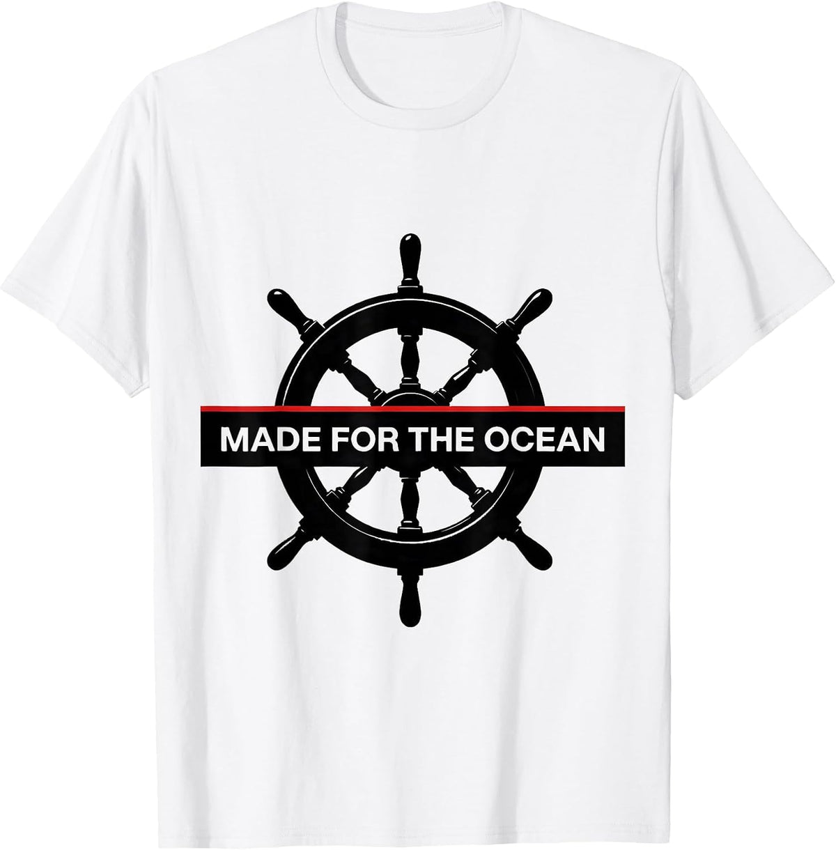 Men's Made for the Ocean Sailor Graphic Design T-Shirt - White