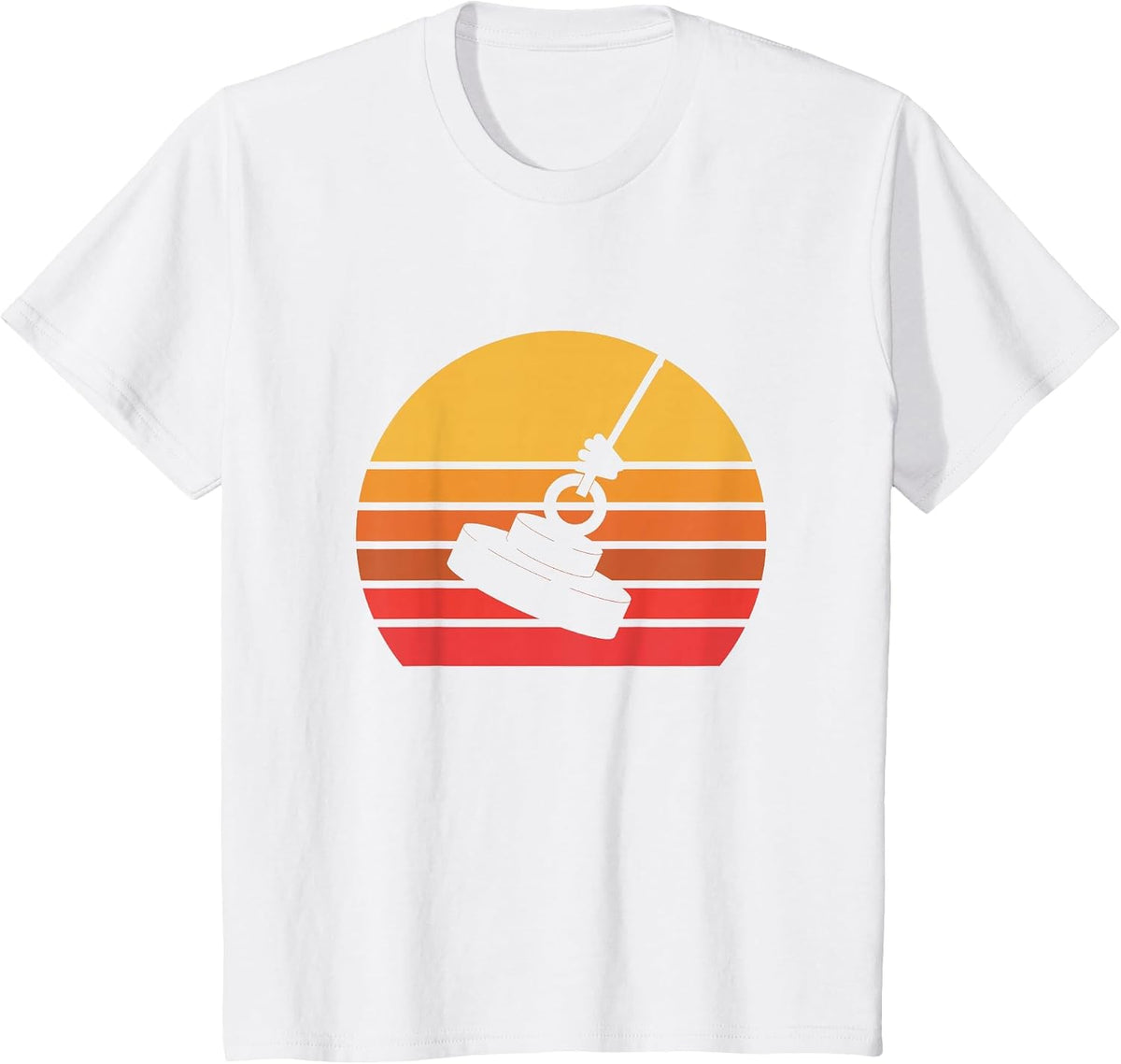 Retro Sunset Magnet Fishing T-Shirt - White