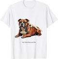 My Pittie Rescued Me Funny Pitbull Dog Mom Rescue Pride T-Shirt - White