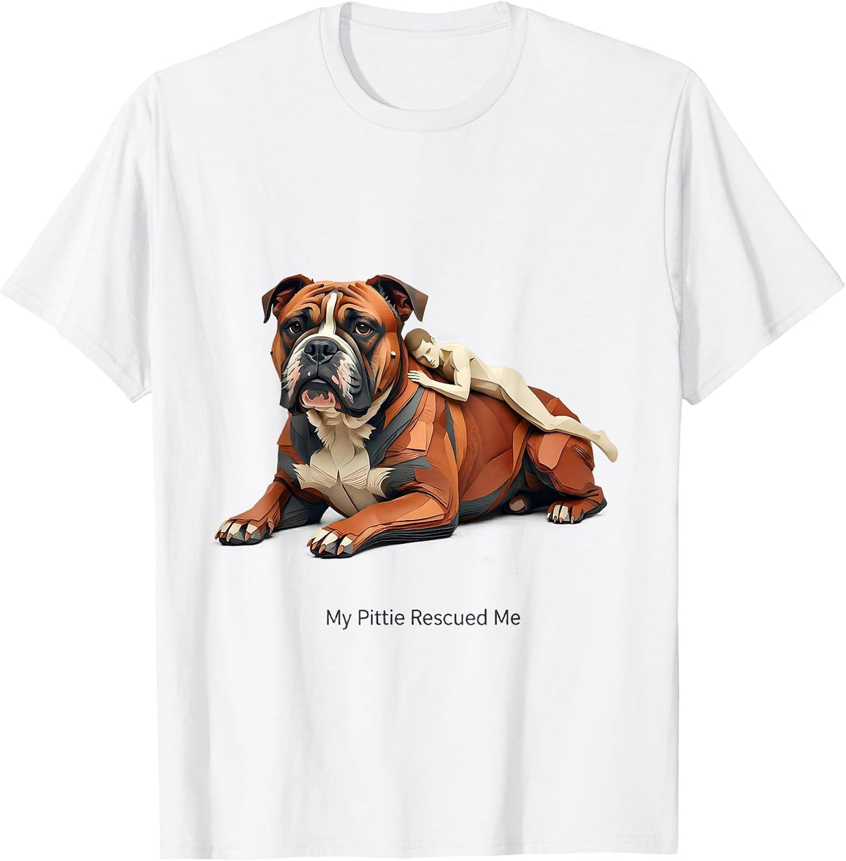 My Pittie Rescued Me Funny Pitbull Dog Mom Rescue Pride T-Shirt - White