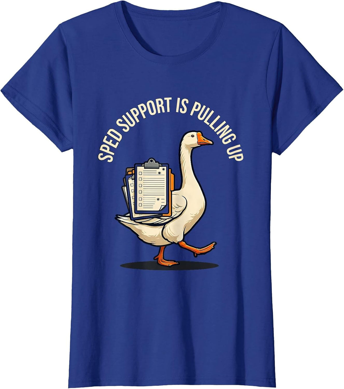 Women's SPED Support Is Pulling Up Funny Special Education Teacher T-Shirt - Royal Blue