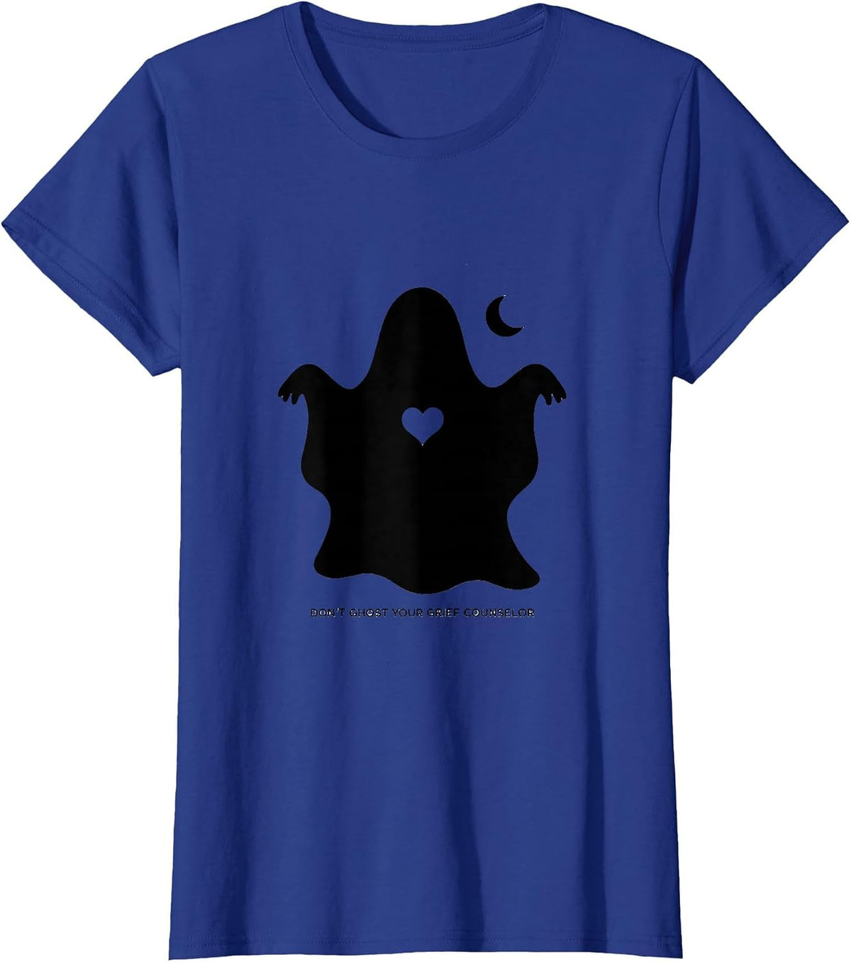 Women's Don't Ghost Your Grief Counselor Mental Health Halloween T-Shirt - Royal Blue