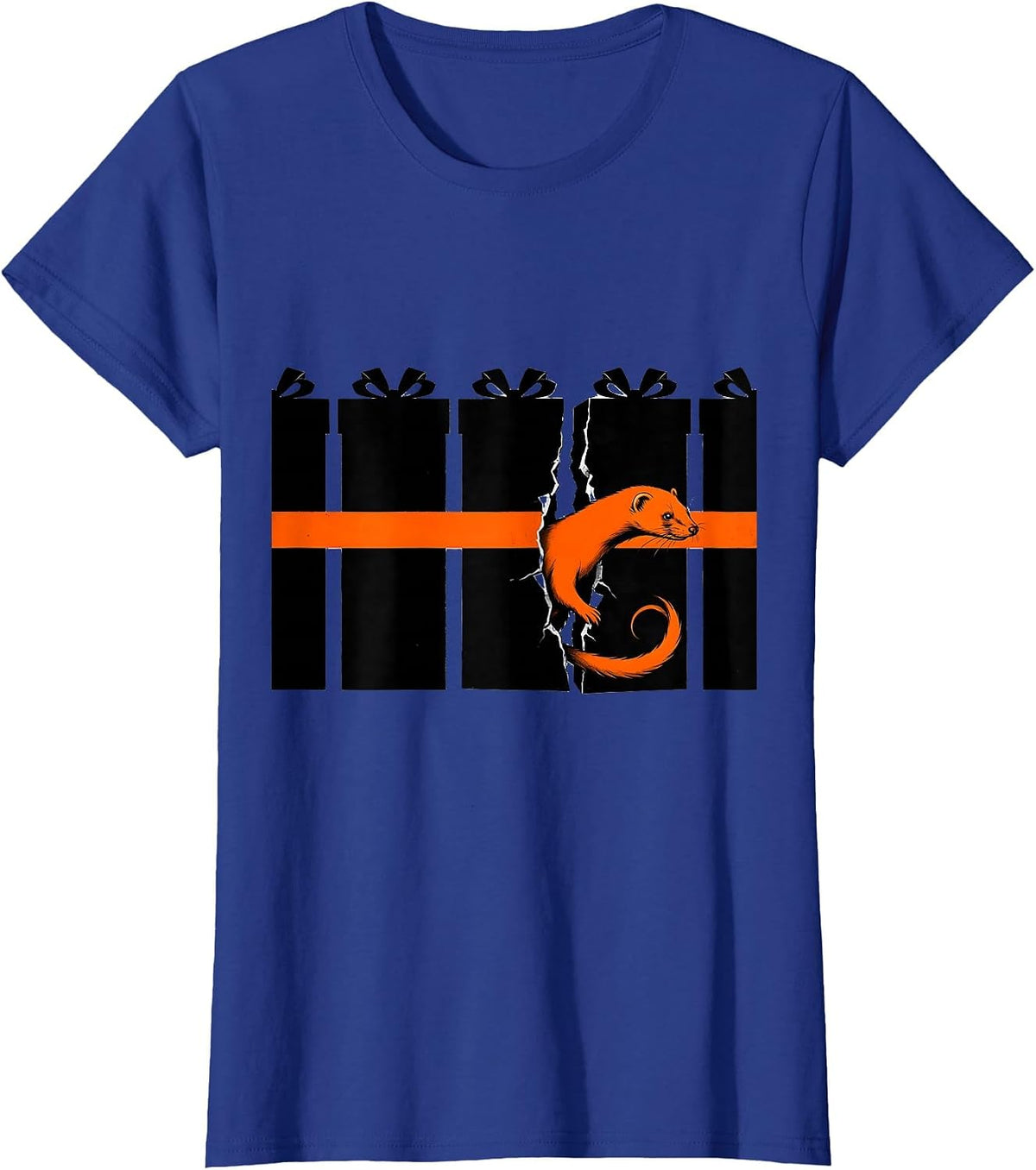 Women's Ferret Burst Gift Humor Ferret Lover Christmas T-Shirt - Royal Blue