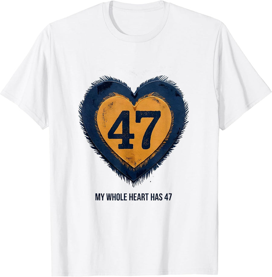 Men's My Whole Heart Has 47 Rubber Stamp Down Syndrome Awareness T-Shirt - White