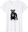 Women's My Pittie Rescued Me Funny Pitbull Dog Mom Rescue Pride T-Shirt - White